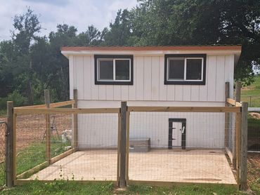 big dog house with patio