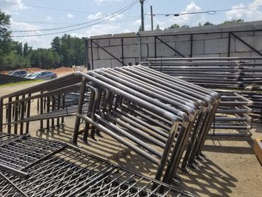 Hand rails, stairs and dumpster gates available from our A.I.S.C. fabrication shop