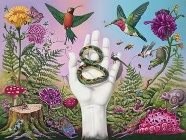 This is an AI manipulated version of an image I drew. It's an interpretation of interconnectedness