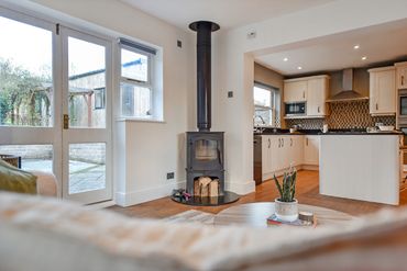 Cozy Wood Burner in Kitchen Diner