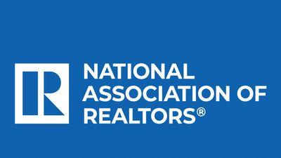 Logo of the National Association of Realtors on a blue background.
