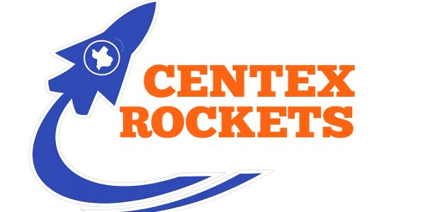 Centex Rockets logo with a blue rocket and orange text.