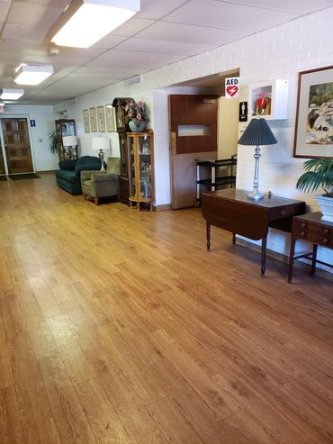 Pictures: top two on left are of the Rose Room and our foyer o the right.