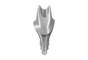 Custom Titanium implant abutment. Custom abutments can improve the way the implant crown fits.