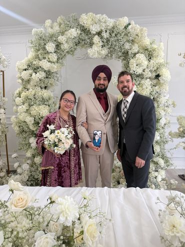 just a legally wedded couple with wedding officiant
