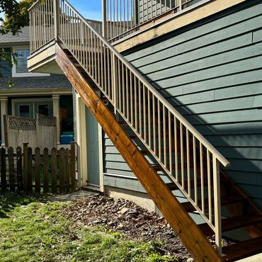 Exterior staircase on back of house