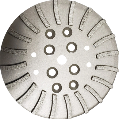 10" Diamond Grinding Head -20 Segments for Crete Mower & Walk Behind Grinder. Universal Arbor