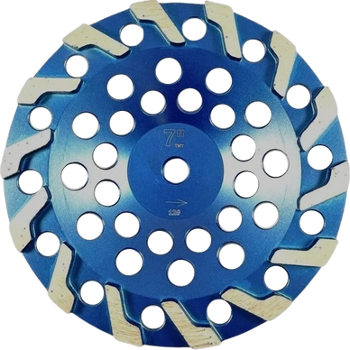LDW L-Segment Diamond Cup Wheel with Extra Coarse 6 Grit Diamonds for Extremely Aggessive Work