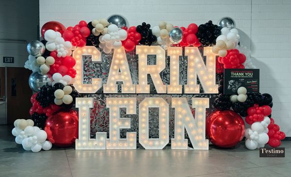 concert balloons decorations marquee light up letters stadium