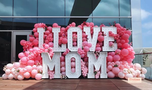 Mothers day backdrop. Marquee letters rental los angeles. Light up letters