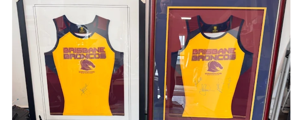 Brisbane Broncos Jerseys Framed for Fundraising