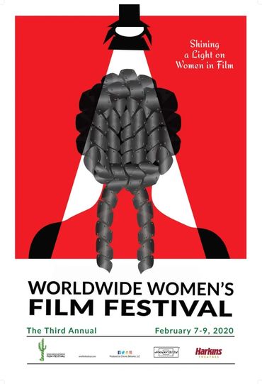 2020 Worldwide Women's Film Festival poster in red and black