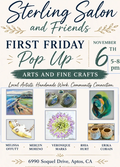 Art and crafts pop-up event flyer for Sterling Salon.