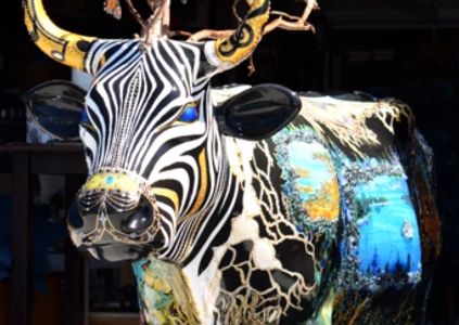 See Cow Do, the faberge egg cow art design for Cow Parade SLO by Deprise