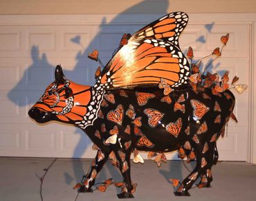 Moo Monarch cow for Cow Parade SLO by the artist Deprise Brescia