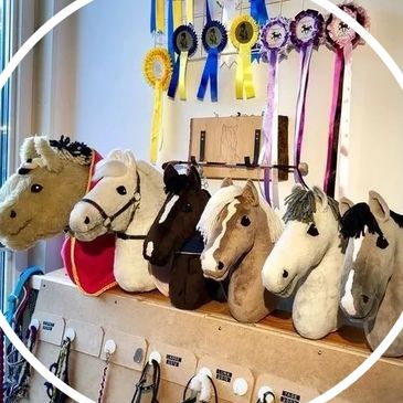 Hobby horses in a stable