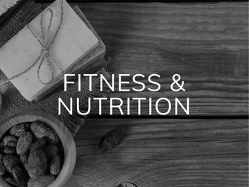 Fitness and nutrition theme with natural ingredients on wooden surface.