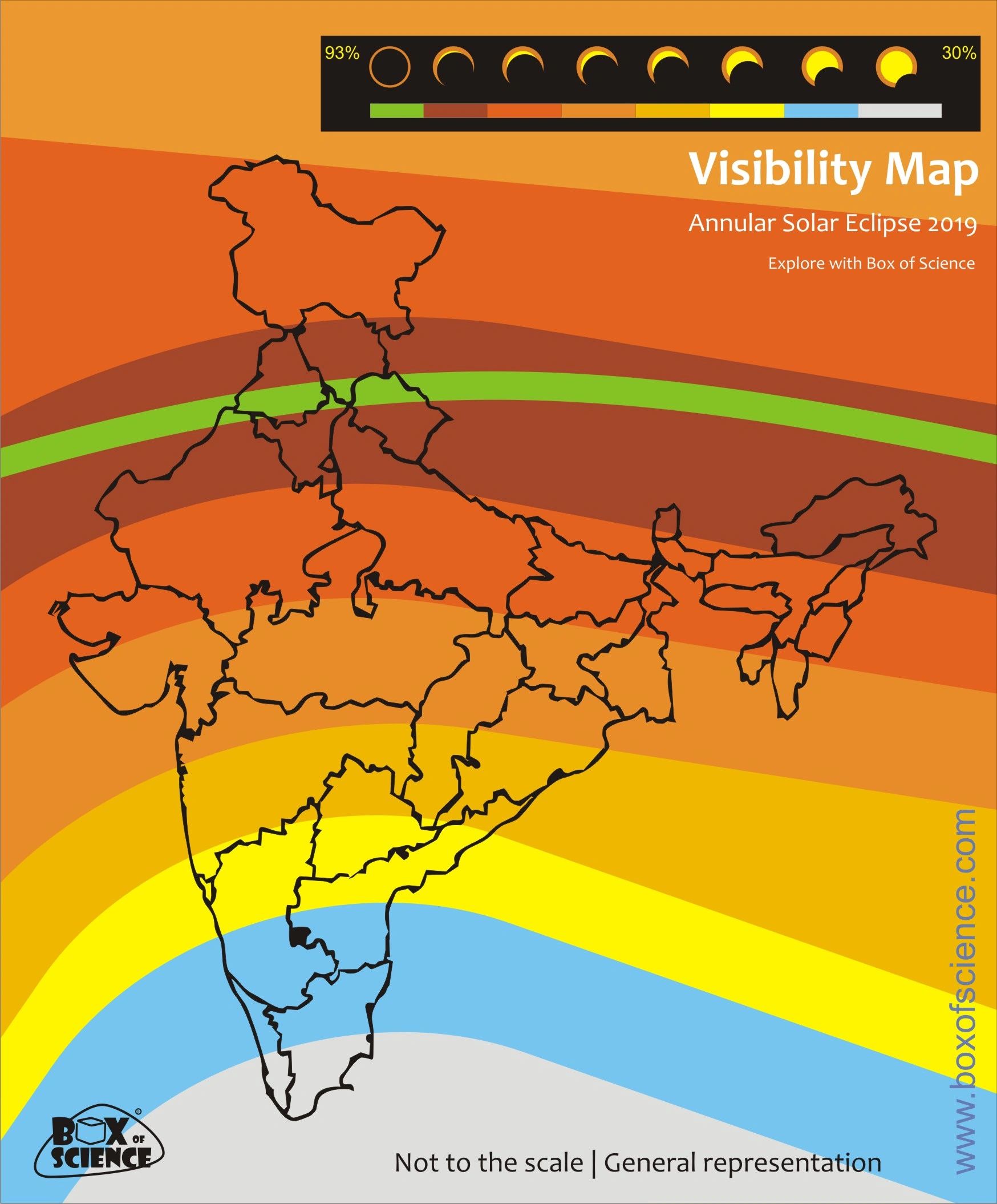 Annular solar eclipse 2020 map for India