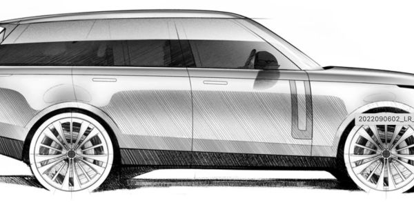 Side sketch of a modern SUV concept car.