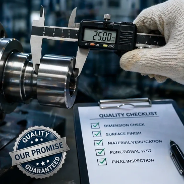 Precision measurement and quality inspection in a manufacturing process.