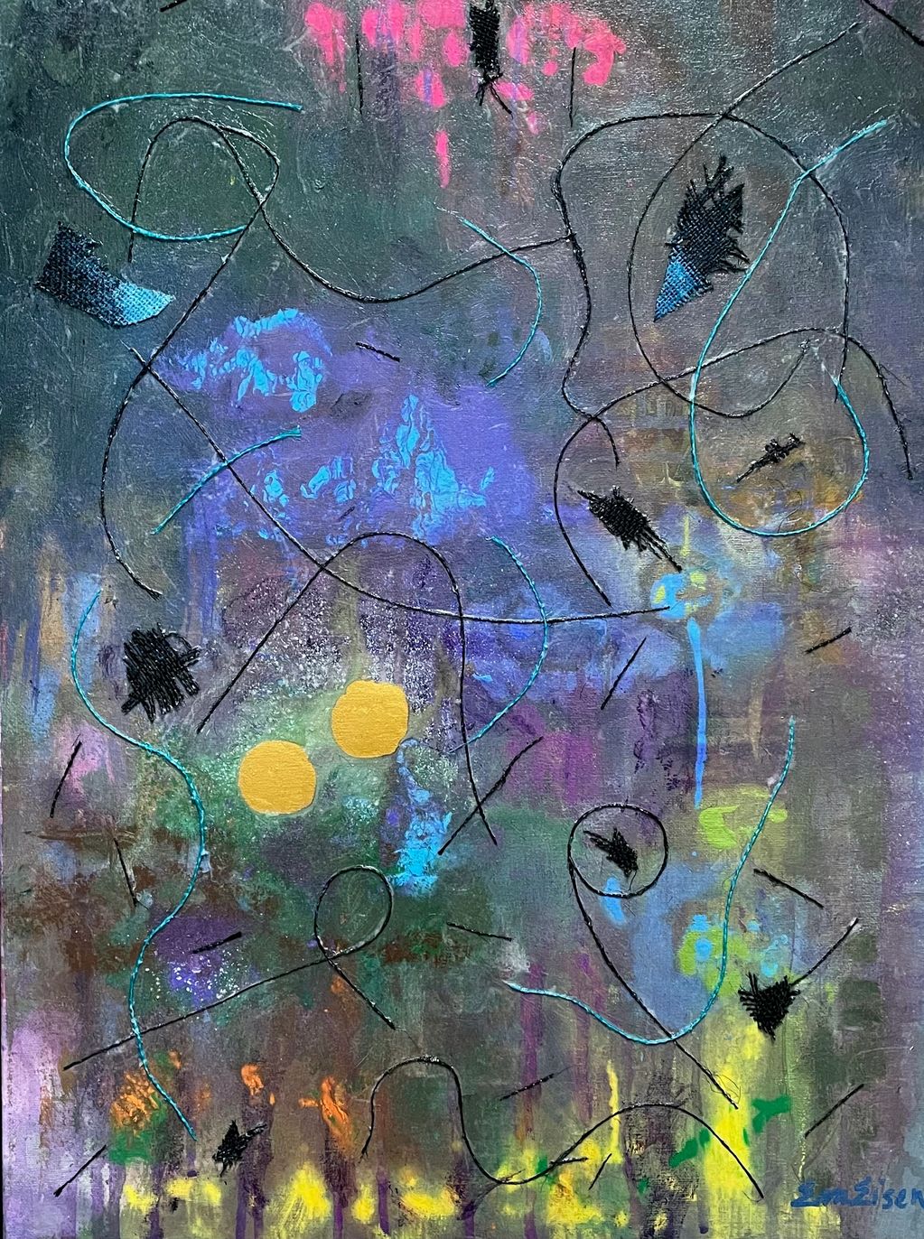 "Eyes Of Possibility"
18X24" Orignal Acrylic/fiber on canvas
$544.50