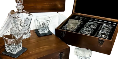 Beautifully personalized Decanter Set, show how much you appreciate them.