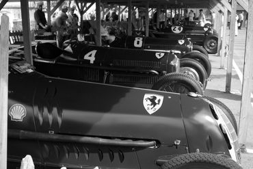 Alfa Garage-B/W photo on Metal approx. 16x24