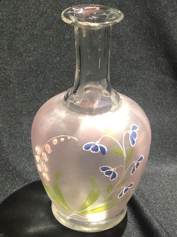 Edwardian Carafe decorated by hand in  enamels with lily of the valley & blue flowers
SN 16037-10