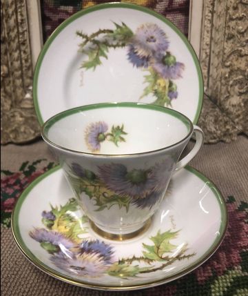 Royal Doulton Glamys cup saucer plate
design by P. Curnoch