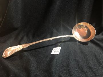 Lily pattern - Electroplated soup ladle.  Walker & Hall 1892. 
SN 103740-0