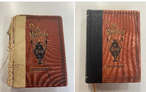 Before and after, rebound, new spine with gold foil stamping