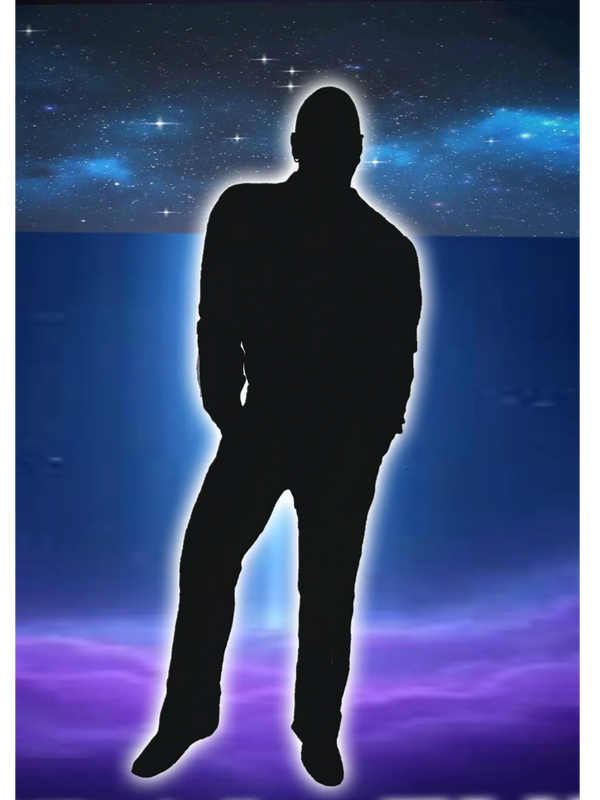 Astral Boo Baby aka ABB is silhouette form, mimicking astral plane access. Original art.