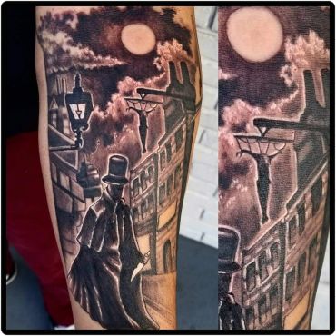 Horror Tattoo Jack the ripper Dracula Tattoo Rob Figueroa Tattoo Shop near me