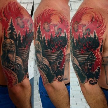 Viking Tattoo Trash Polka Tattoo Rob Figueroa Tattoo Shop near me palm bay florida
