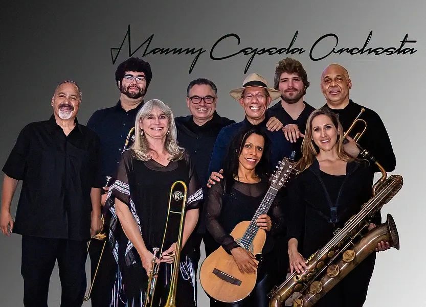 Manny Cepeda Full Orchestra performers. From Cuba, Puerto Rico, Panama, and the United States!