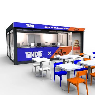 A bespoke bar and catering unit.