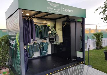 A retail merchandise container at a sporting event