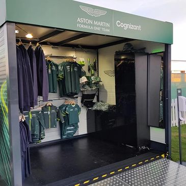 A portable modular retail unit at an event.