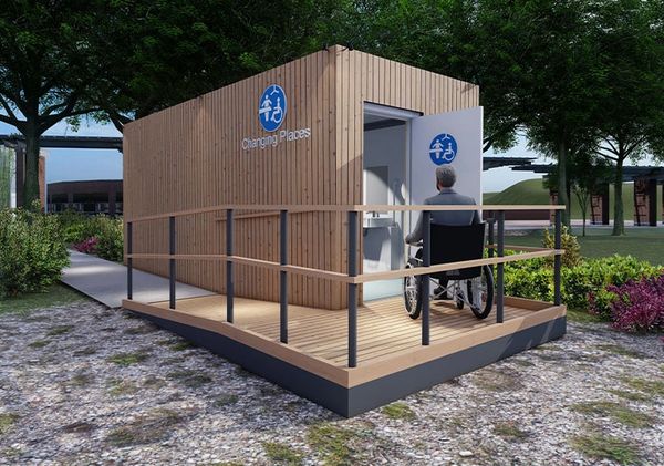A bespoke changing places toilet, using a modular container