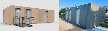 A toilet block at a sporting venue