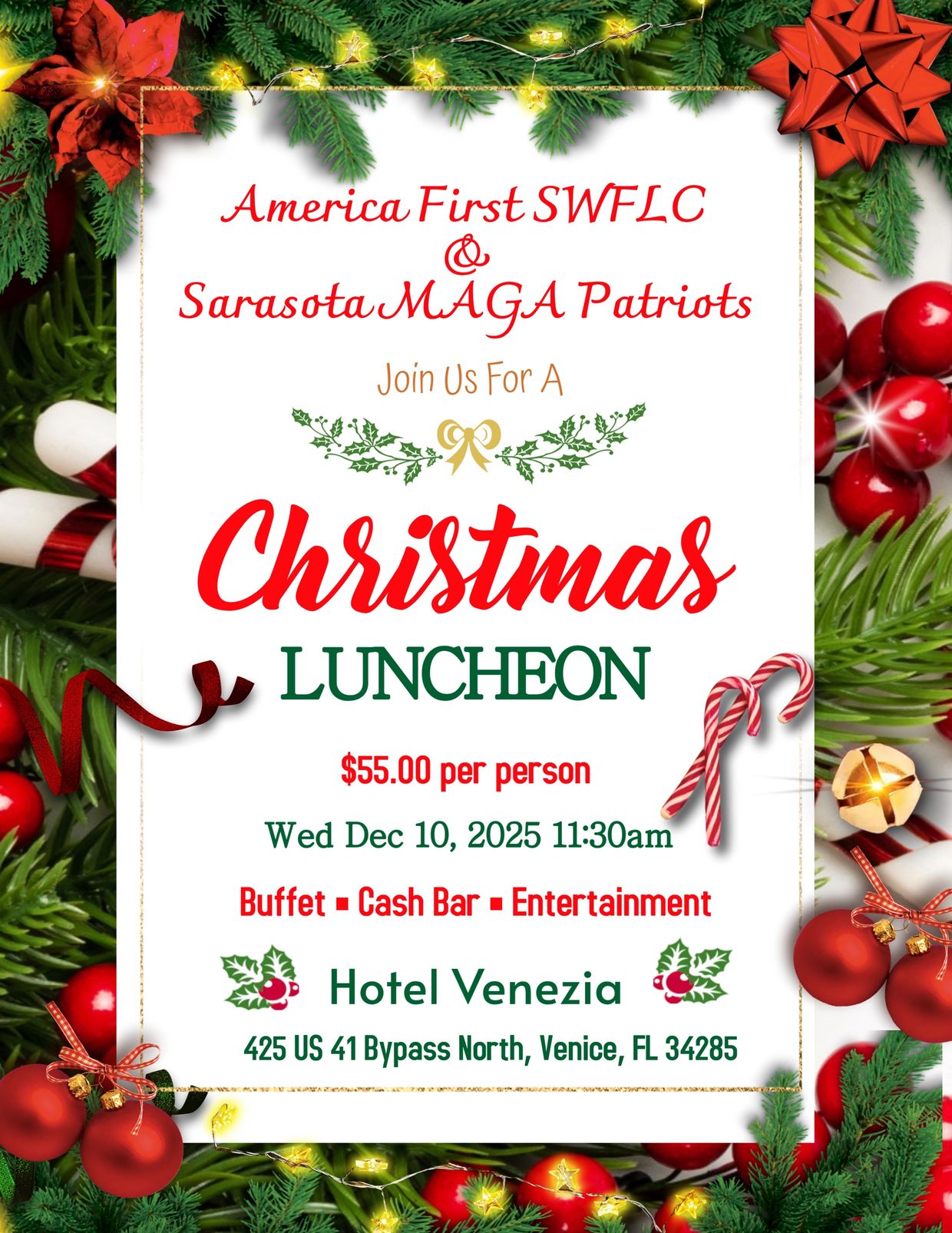 Flyer announcing the Christmas Luncheon