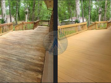 Brandon MS Madison MS Flowood MS Deck restoration and expert sealing. before and after