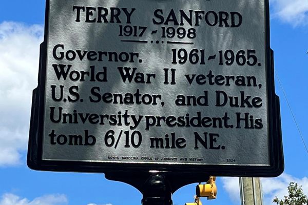 Terry Sanford historic marker – Andy Anderson Moving serves veterans in North Fayetteville, NC