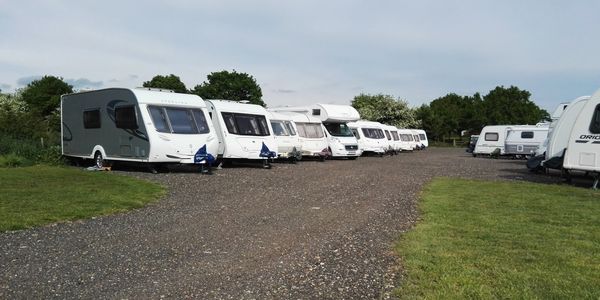 Our CaSSOA bronze award secure hard standing caravan storage pitches.