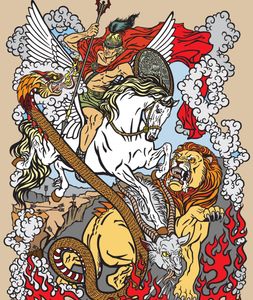 Bellerophon was a savvy horseman and the only mortal to have ridden the horse Pegasus.