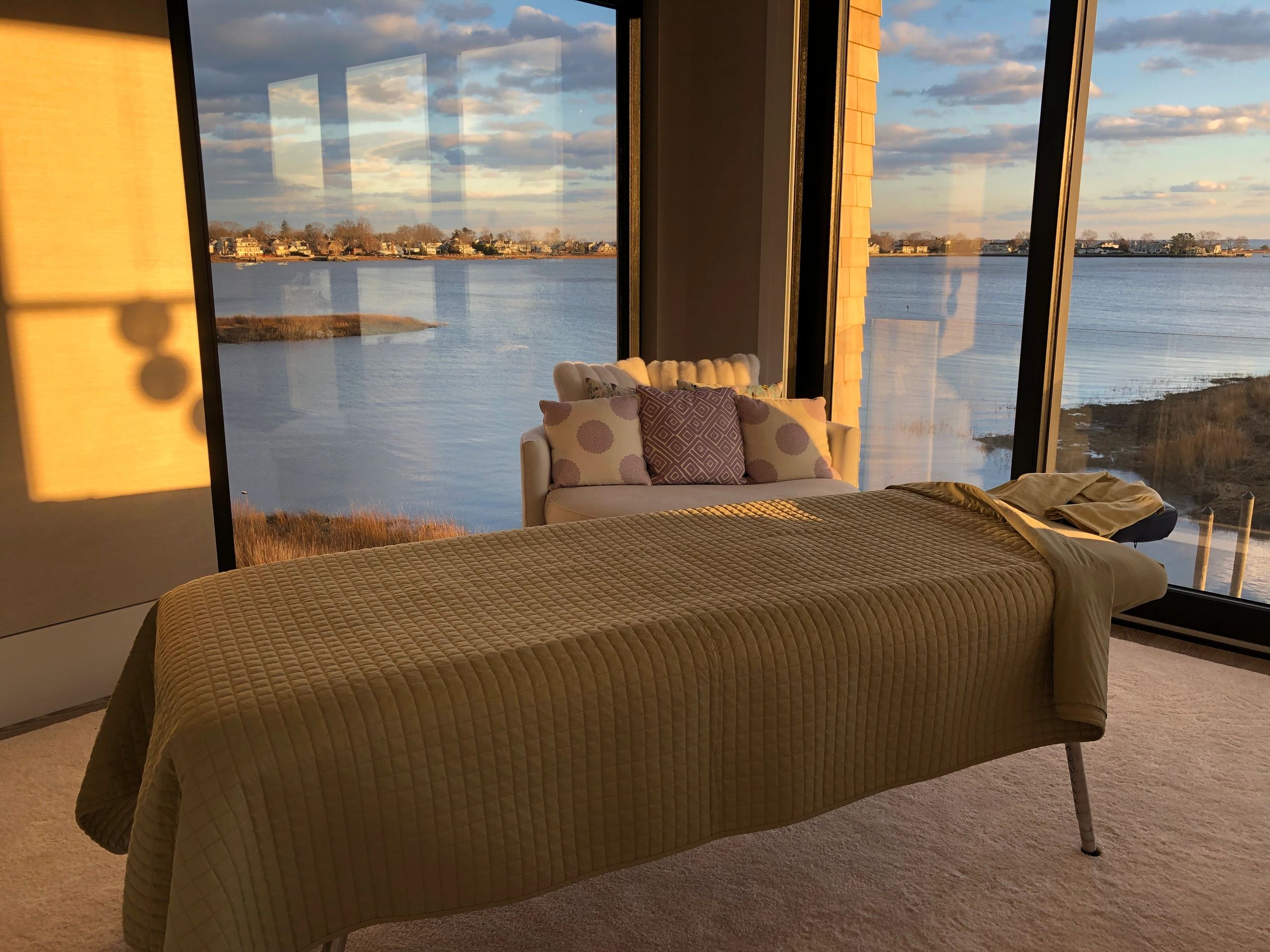 View of Clare Wilson's massage table available for massage therapy house calls.