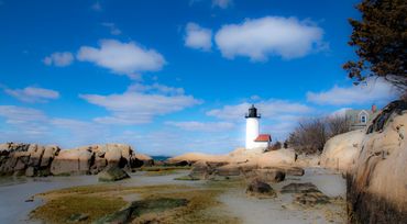 Annisquam Lighthouse and a clear blue sky