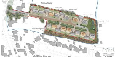 Site plan for a residential development by Rundle Homes.
