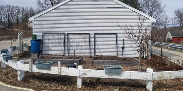 Picture showing gardening area limitations such as mulched surface and low garden beds