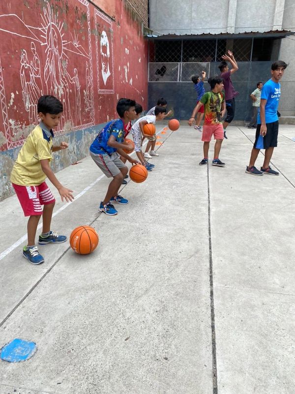 Basketball training session at Don Bosco Ashalayam